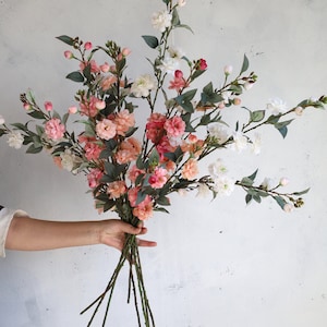 35“ Faux Camellia Blossom, Artificial Wildflowers, Fake Spring Plant Stem,| CenterpiecesI Wedding/Home Decoration | Gifts-multi colors