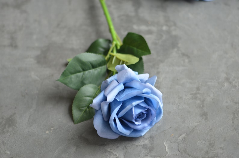 Dusty Blue Real Touch Artificial Roses, Vintage/Handmade Home/Wedding/Occasion Decors, Special Gifts, DIY Wedding Bouquets/Florals image 4
