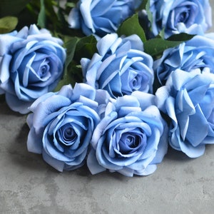 Dusty Blue Real Touch Artificial Roses, Vintage/Handmade Home/Wedding/Occasion Decors, Special Gifts, DIY Wedding Bouquets/Florals image 6