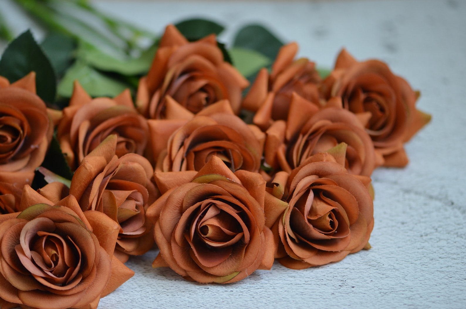 Burnt Orange Real Touch Silk Roses DIY Silk Bridal Bouquets Etsy