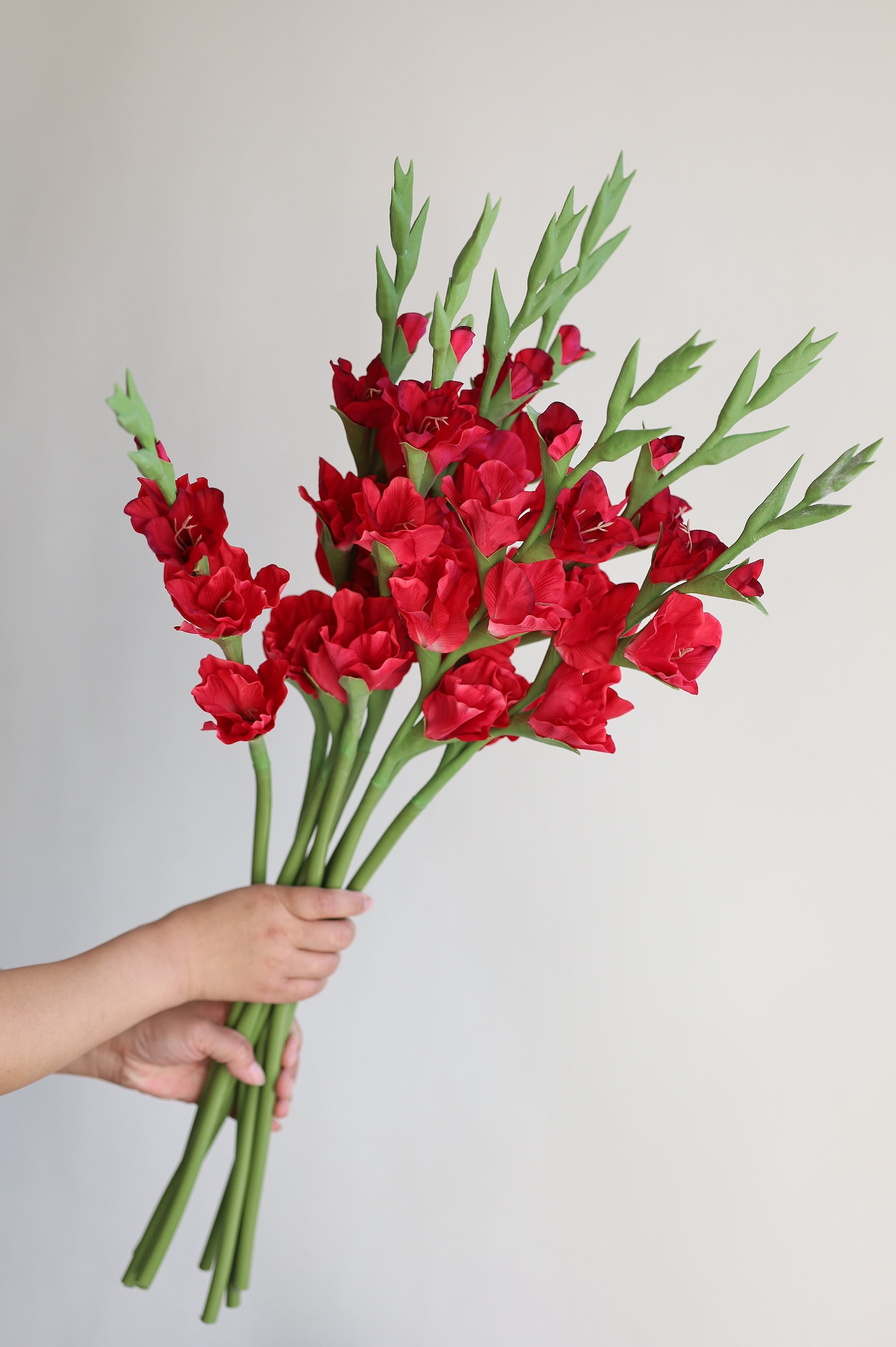 34.3" Real Touch Artificial Gladiolus Stems-fuchsia, Fake Spring Summer ...