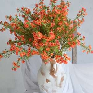 23.5&quot; Artificial Blossom Branch in Orange, Artificial Flower, Faux Spring Plant Stem, Centerpiece | Floral | Wedding/Home Decoration | Gifts