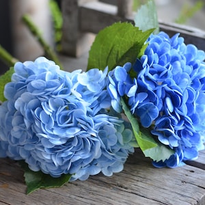 20" Real Touch Blue Hydrangea Stem, High Quality Artificial Flower | DIY Florals Supply | Wedding/Home/Kitchen Decoration | Gifts image 7