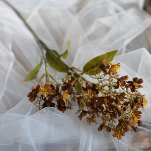 Dark Brown Wildflowers, Faux Coffee Brown Small Flowers, Fall Autumn WildFlowers