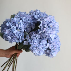 20 Blue Dried Look Hydrangeas, Fake Spring Summer Artificial Hydrangeas Branch, DIY Forals/Wedding Home Decor/DIY Bouquets, Gifts for Her image 5