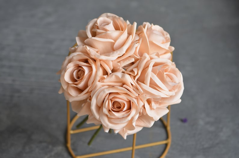 5 Stems Real Touch Rose Bundle, Rose Arrangement, Small Table ...