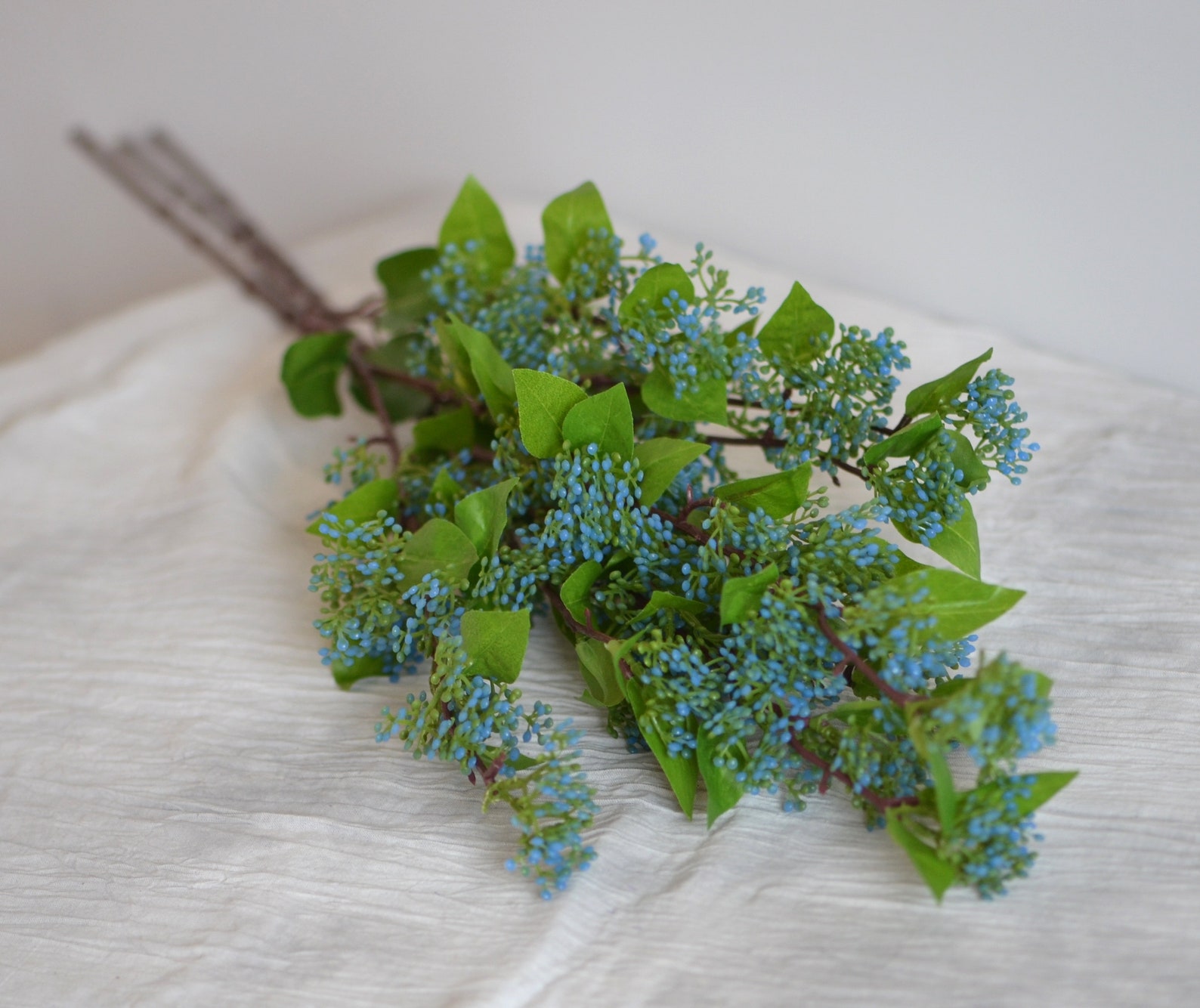 Blue Berries Floral Arrangements Fillers Artificial Greenery Etsy