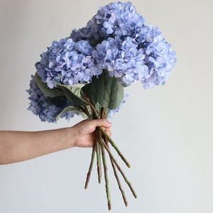 20 Blue Dried Look Hydrangeas, Fake Spring Summer Artificial Hydrangeas Branch, DIY Forals/Wedding Home Decor/DIY Bouquets, Gifts for Her image 8