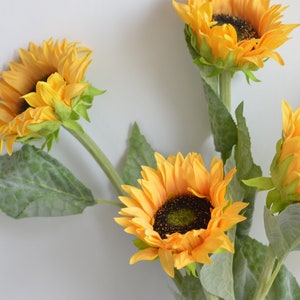 23.6 Real Touch Faux Sunflowers, Artificial Sunflowers, Fake Sunflowers Centerpieces, DIY Floral, Wedding/home Decorations imagem 3