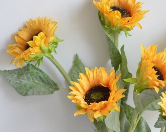 0.98 Artificiale Girasole Fiore Teste 50 Pacco Giallo