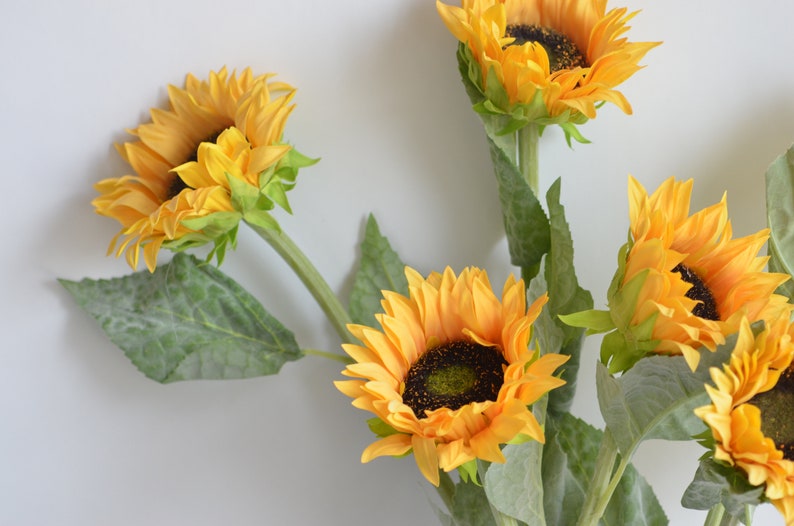 23.6 Real Touch Faux Sunflowers, Artificial Sunflowers, Fake Sunflowers Centerpieces, DIY Floral, Wedding/home Decorations imagem 3