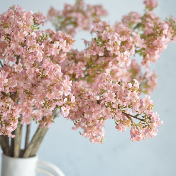 Dusty Blush Pink Artificial Lilac Flower - 27", Wedding Home Decoration Flowers, DIY Floral Arrangement, Spring Plant, DIY Bouquet