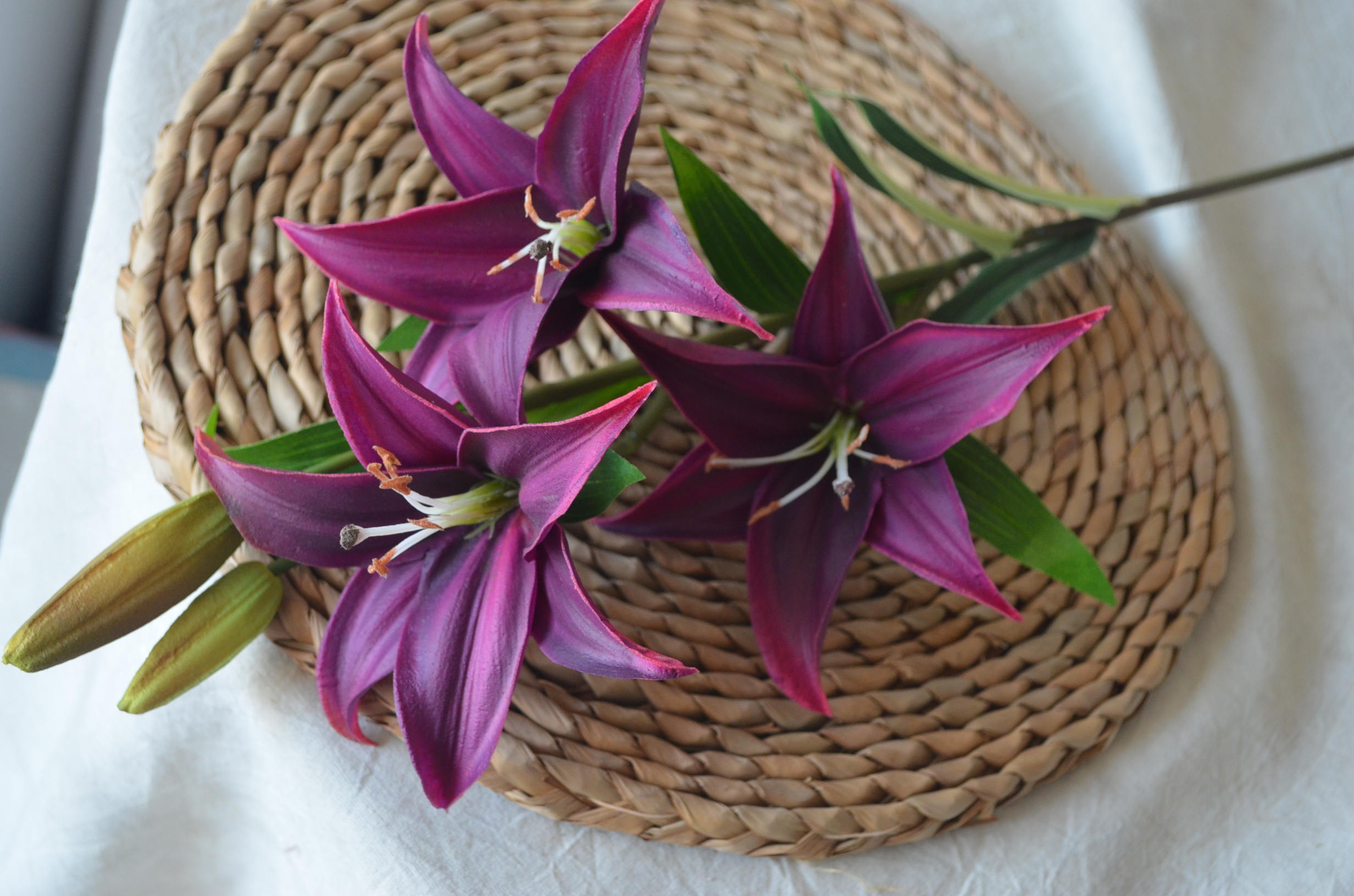 Purple Tiger Lilies Real Touch Flowers DIY Holiday Etsy