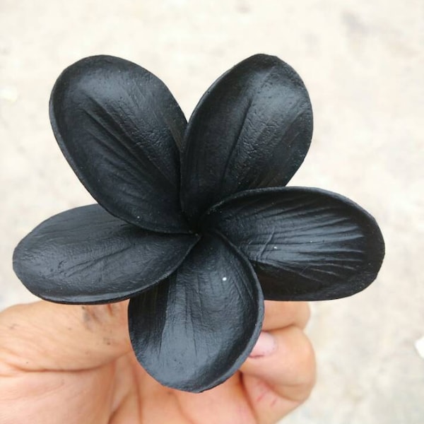 Natural Real Touch Artificial Not Silk Black frangipani Plumerias flower heads DIY cake decoration and wedding bouquets