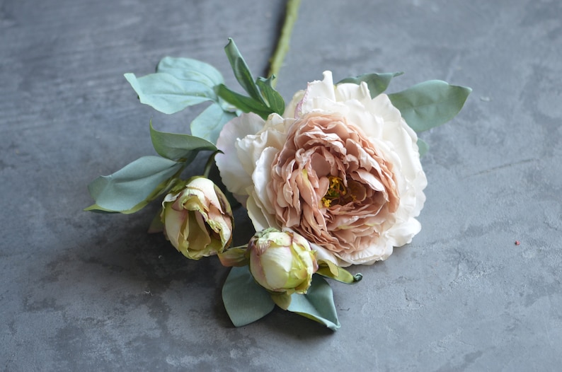 Vieux rose/café séché pivoine, pivoines artificielles de couleur d'automne, décoration de mariage/maison, cadeaux pour la maison, décoration d'intérieur faite à la main one-#1-morandi pink