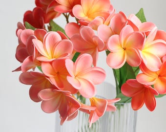 Real Touch Coral Plumeria Branch, DIY Wedding Bouquet Centerpiece