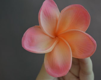 Light Coral frangipani Plumerias Natural Real Touch Flowers Flower heads DIY cake decoration and wedding bouquets