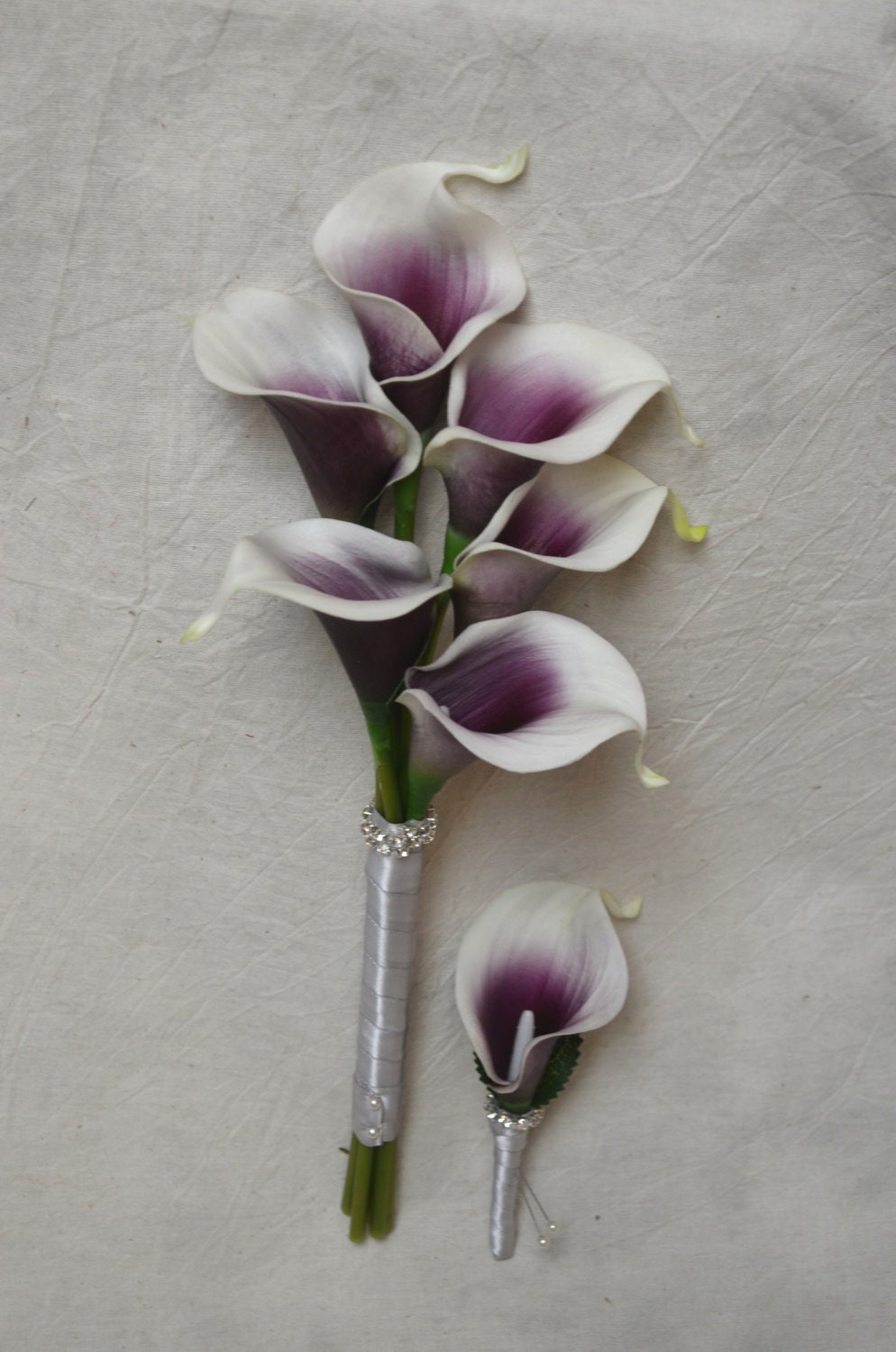 Purple Picasso Calla Lilies Natural Touch Silk Bridesmaid - Etsy