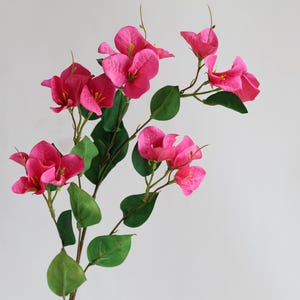 32.5&quot; Faux Hot Pink/Fuchsia Real Touch Bougainvillea, Spring Summer Leaf Branch, DIY Floral/Wedding/Home Holiday Decorations, Gifts for Her