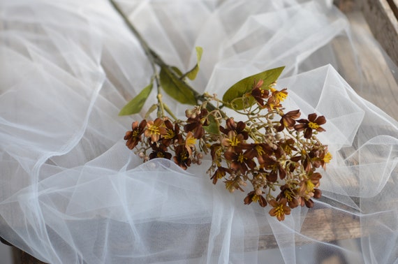 Dark Brown Wildflower Spray, Autumn Farmhouse Floral - Etsy