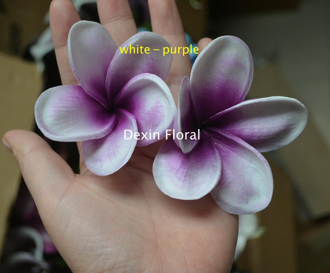 Real Touch Purple Plumerias Lavender White Purple DIY Silk Etsy