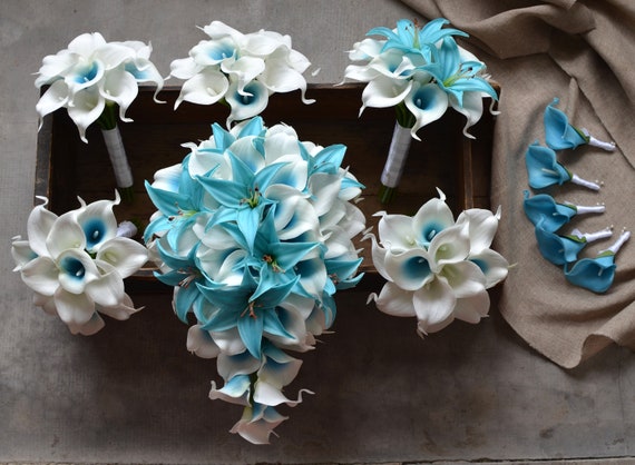 Malibu Bouquets Real Touch Callas Lilies Blue Tiger Lilies Etsy