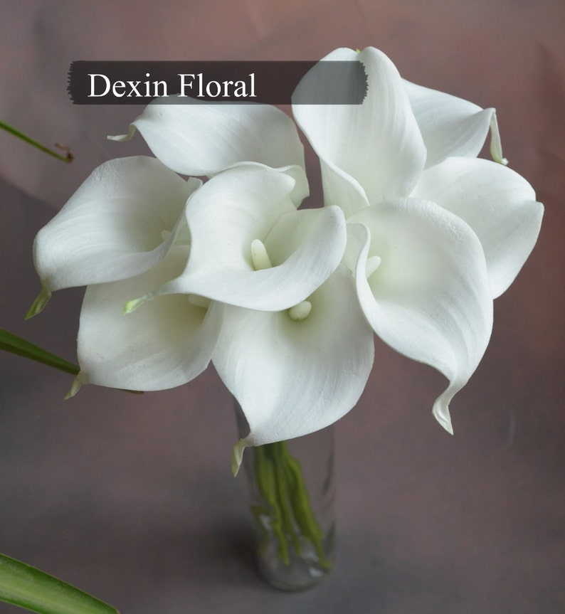 9 Stems Real Touch White Ivory Calla Lilies, Faux Flowers, Wedding Home Decorations, DIY Florals Bouquets, Cream White image 6