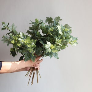 60 cm Künstliche Ahornblatt Zweig, Künstliche Pflanze, Frühling Sommer Herbst Grün, Hochzeit / Dekoration, DIY Florals