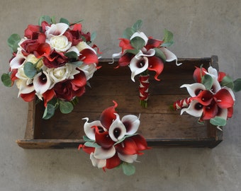 10 Fiori In Chiffon Con Perle E Strass – Diametro 6 Cm – Rosa/Rosso – Decorazioni Per Matrimoni, Bomboniere, Fai Da Te