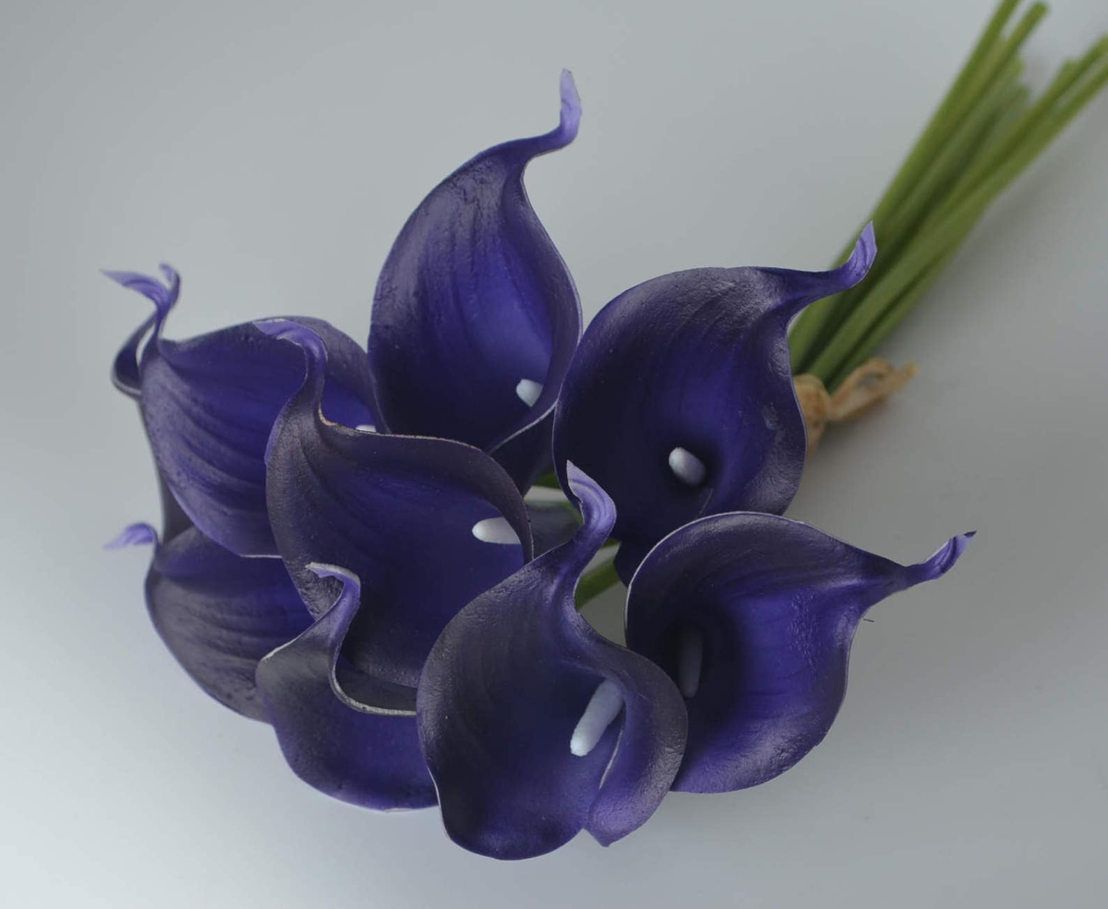 Dark Royal Purple Calla Lilies Real Touch Flowers DIY Silk Etsy