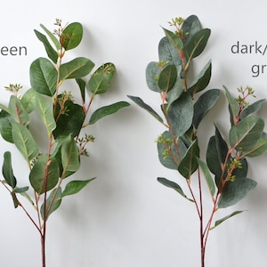 Dusty Green Seeded Eucalyptus Artificial Eucalyptus Leaves Greenery Centerpieces