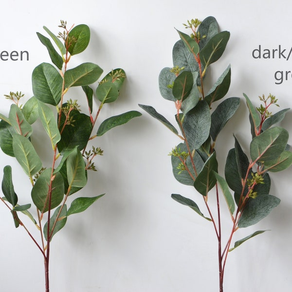 Dusty Green Seeded Eucalyptus Artificial Eucalyptus Leaves Greenery Centerpieces