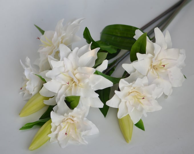 Luxury Artificial Orange Tigerlily Stem Artificial Lily, Artificial