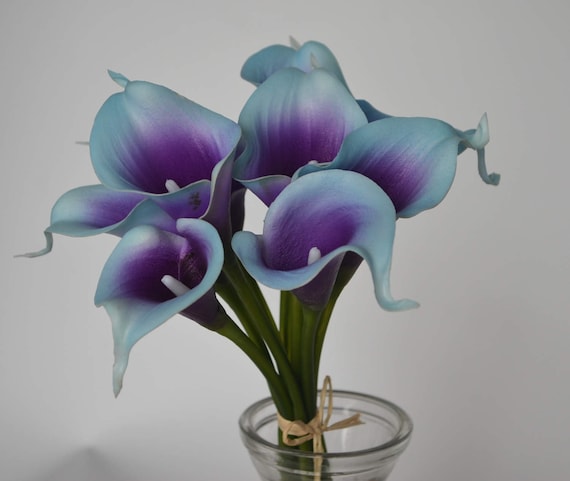 Blue Purple Picasso Calla Lilies 9 Stems Real Touch Flowers DIY Silk  Wedding Bridal Bouquets Centerpieces Decorations - Etsy