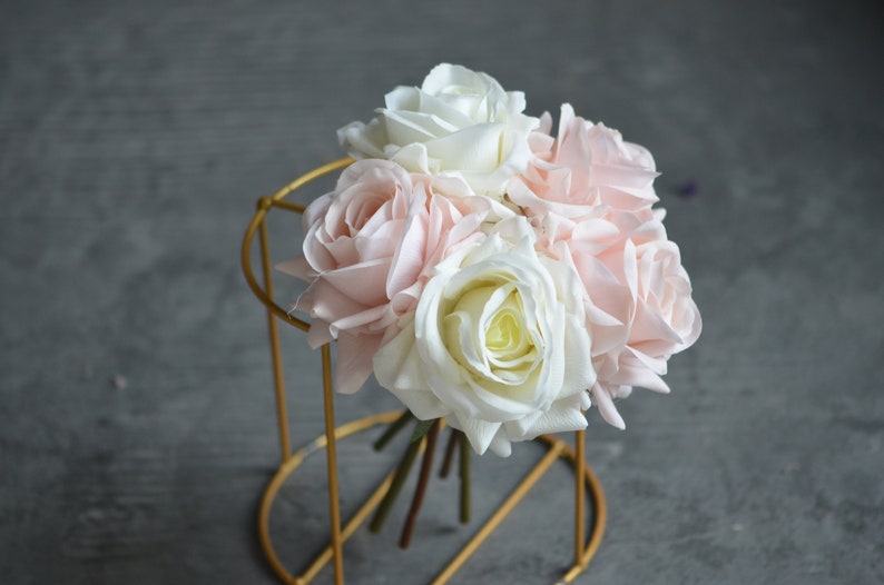 5 Stems Real Touch Rose Bundle, Rose Arrangement, Small Table ...