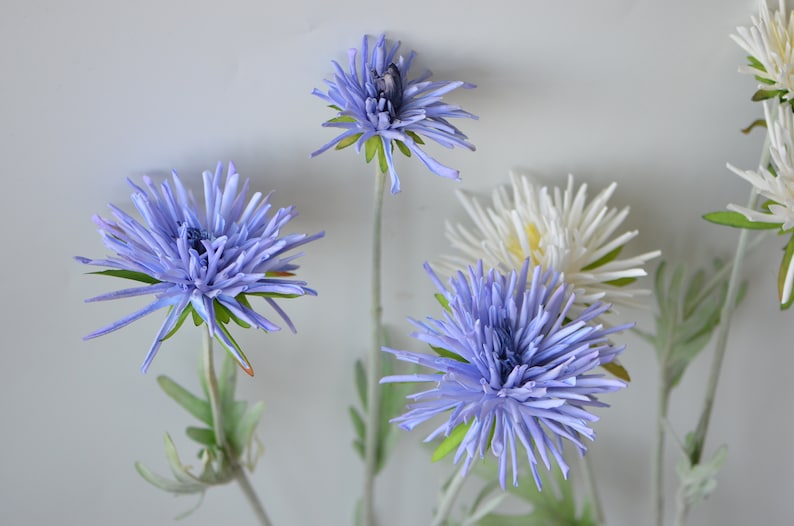 Artificial Mums Blue Mums Silk White Mums Dahlia Pink DIY Etsy