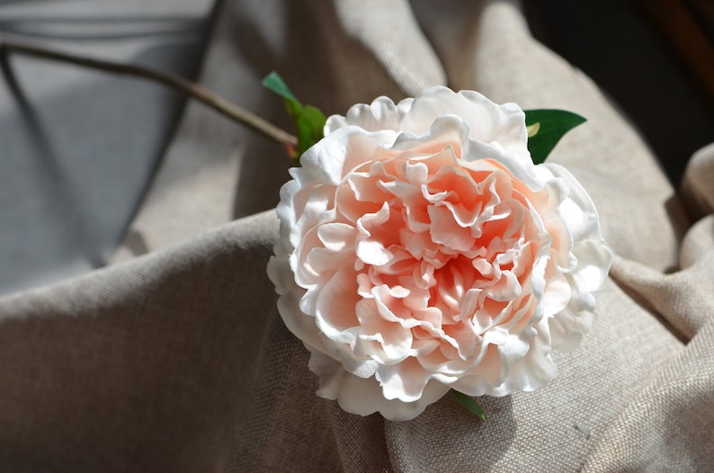 Peach Large Peonies Real Touch Peonies DIY Silk Wedding Centerpieces Wedding Bouquets