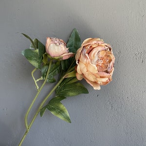 Vieux rose/café séché pivoine, pivoines artificielles de couleur d'automne, décoration de mariage/maison, cadeaux pour la maison, décoration d'intérieur faite à la main one-#2--orange