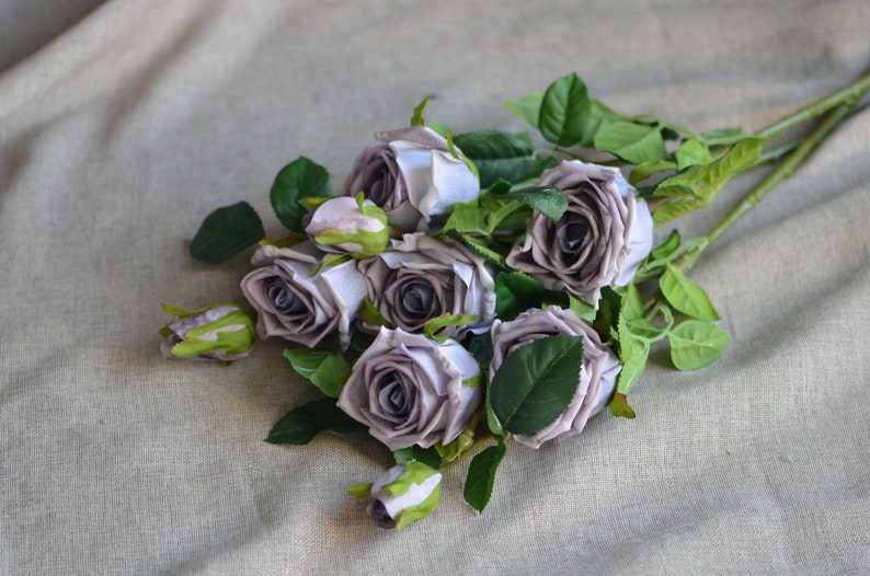 Mega Greige Color Roses, Old English Garden Roses, Real Touch ...