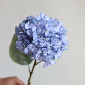 20 Blue Dried Look Hydrangeas, Fake Spring Summer Artificial Hydrangeas Branch, DIY Forals/Wedding Home Decor/DIY Bouquets, Gifts for Her Blue-BaLuoKe