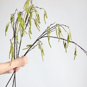 Ramo de brotamento verde artificial de 43,3&quot;, caule de fruta falsa, plantas de primavera, peças centrais DIY/florais/casamento/decoração de casa | Presentes para mamãe