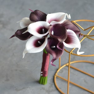 Burgundy Wedding Bouquet Real Touch Calla Lily Deep Red - Etsy