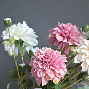 Dust Pink Ivory Faux Dahlia, White Dahlia Flowers, Gradient Dahlia, DIY ...