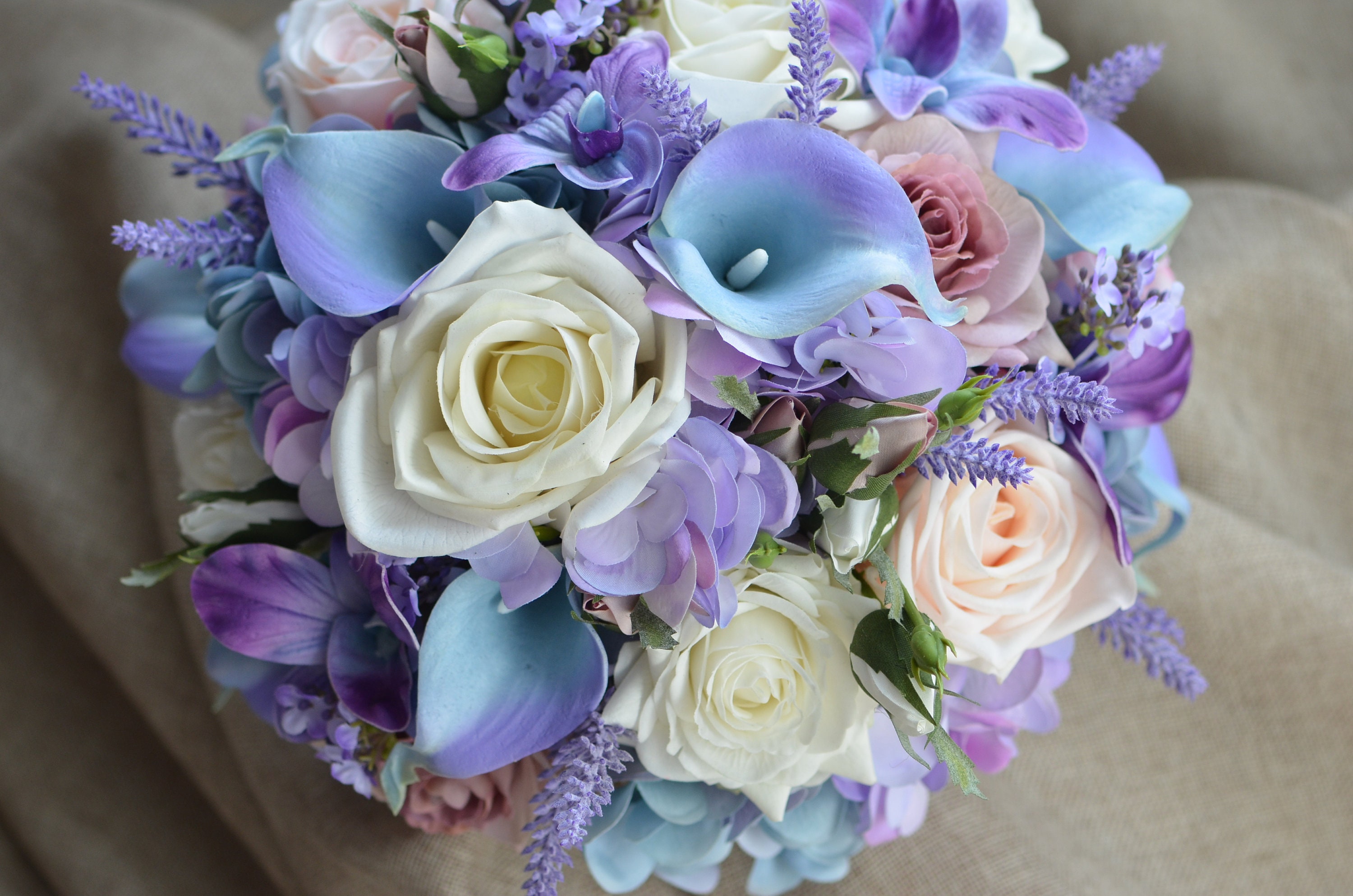 Lilac Turquoise Bouquets Real touch Calla Lilies light blue Etsy