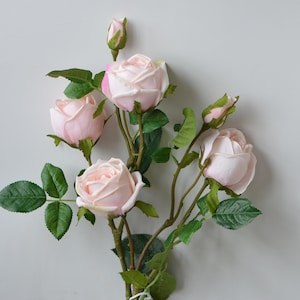 6 heads Pale Pink Real Touch Rose, Artificial Flowers, DIY Florals | Wedding/Home/Kitchen Decoration | Gifts, DIY Bouquets/Centerpieces