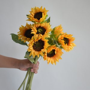 23.6 Real Touch Faux Sunflowers, Artificial Sunflowers, Fake Sunflowers Centerpieces, DIY Floral, Wedding/home Decorations imagem 2