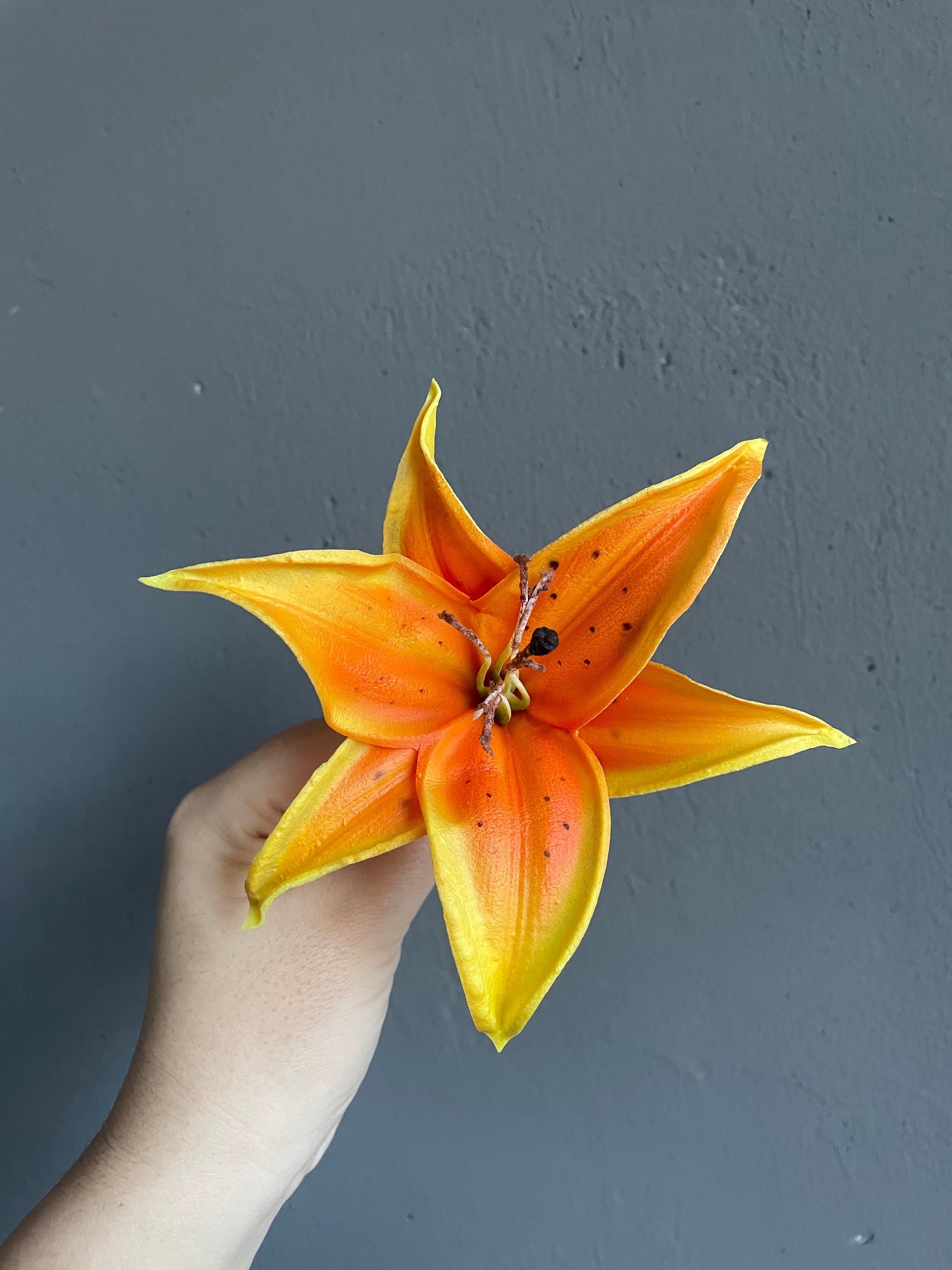 Light Orange Tiger Lily, Head Blooms, Real Touch Flowers, DIY Wedding, Cake  Toppers, Faux Flower Heads - Etsy