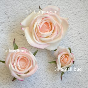 Blush Rose Heads Real Touch Roses DIY Wedding Cake Toppers Silk Wedding Flowers