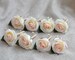 Peach Blush Rose Boutonnieres Real Touch Small Roses Boutonnieres Champagne Ribbons -Choose Your Colors 