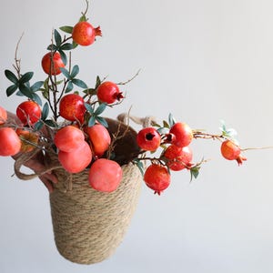 Natural Touch Faux Persimmon Fruit Branch-Red Orange, Artificial Fruit, Fall Winter Office/Wedding/Home Decoration/Holiday Gifts for Her